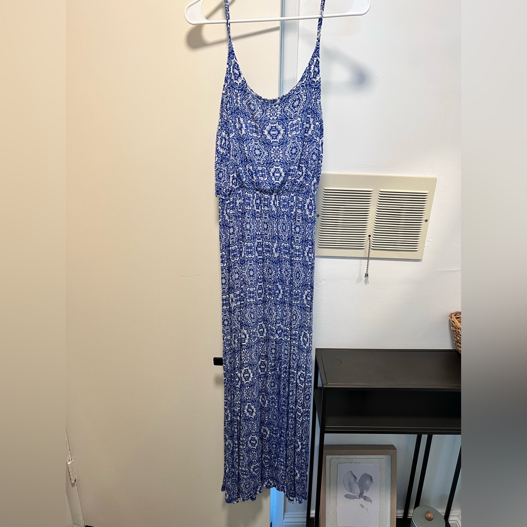 Lush Blue/White Maxi Dress